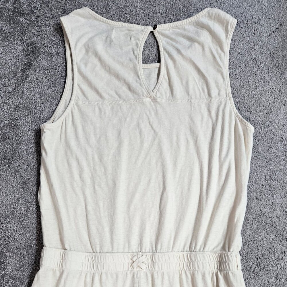 Pact Portside Organic Cotton Linen Cream Wide Leg Sleeveless Jumpsuit Lagenlook - Picture 6 of 12